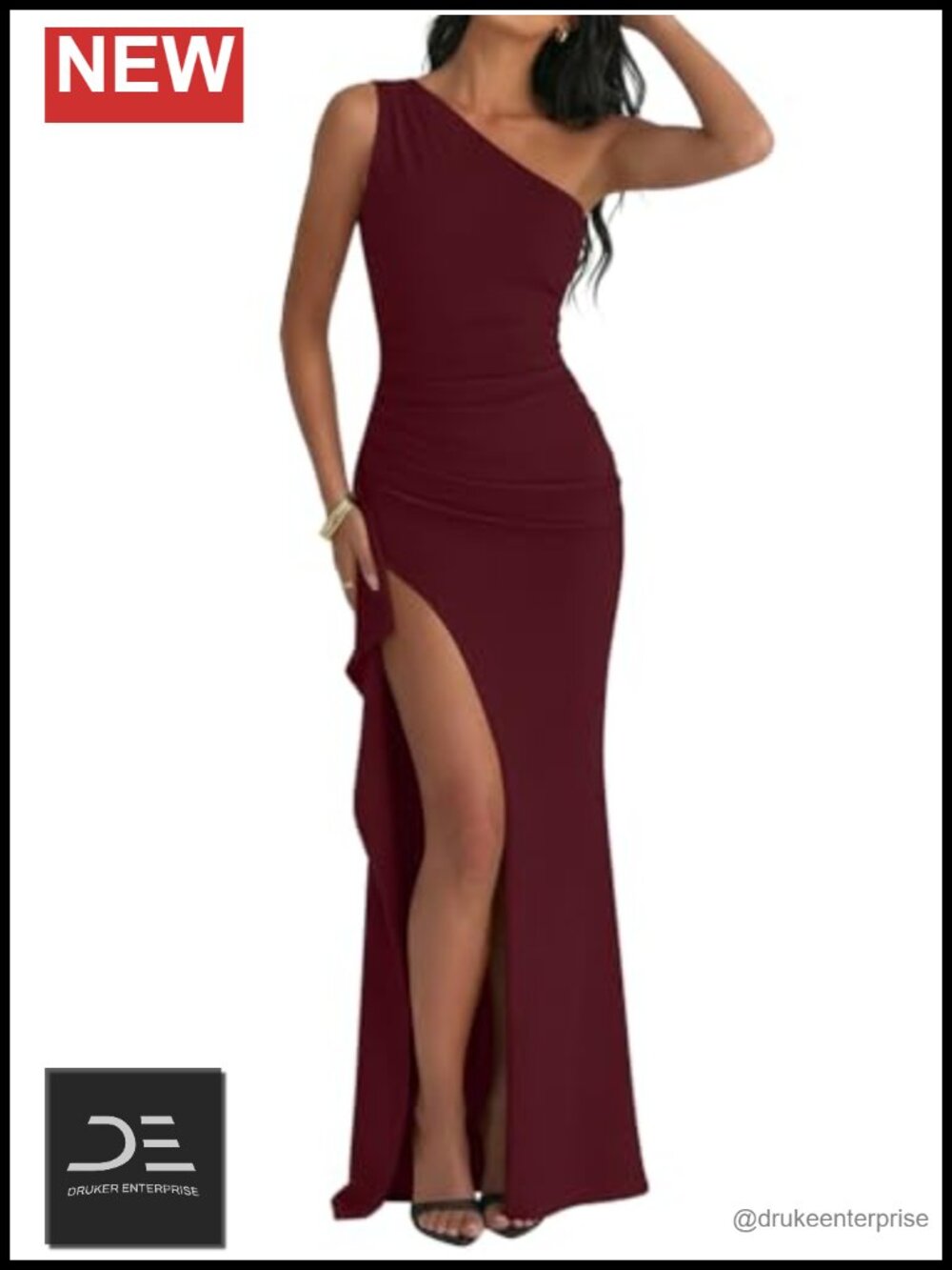 One Shoulder Sleeveless High Split Bodycon Long Formal Dress